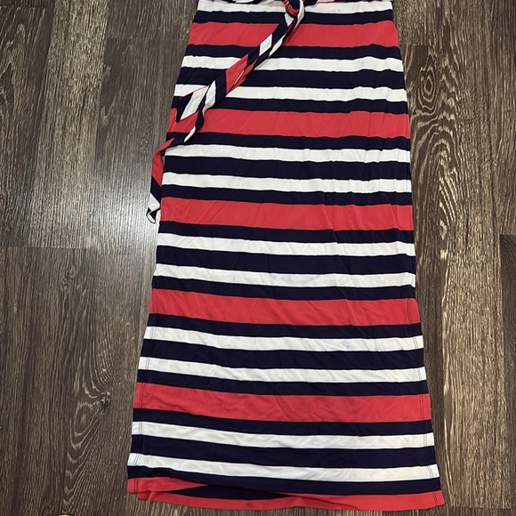 Banana Republic Striped Sleeveless Maxi Dress - Red coral, White, and Blue - Picture 3 of 9